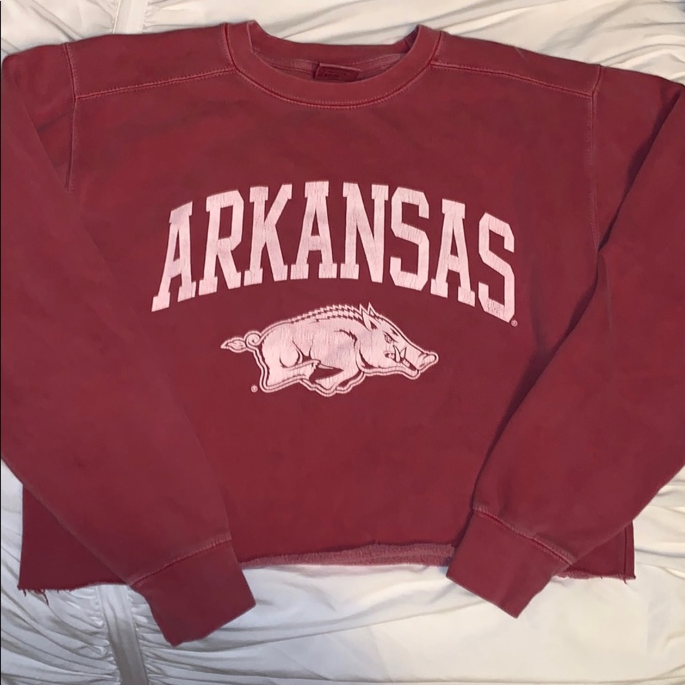 ARKANSAS COMFORT COLORS CROP HOODIE